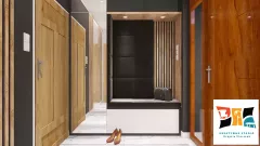 Ciemny hol w drewnie