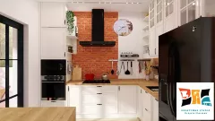 Kuchnia Scandi z cegłą