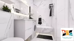 Łazienka z wanna/ biały marmur