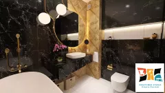 Łazienka z wanną/ czarny marmur