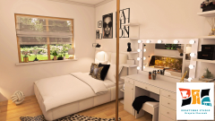 Pokój nastolatki glamour w black & white