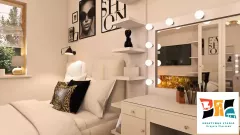 Pokój nastolatki glamour w black & white