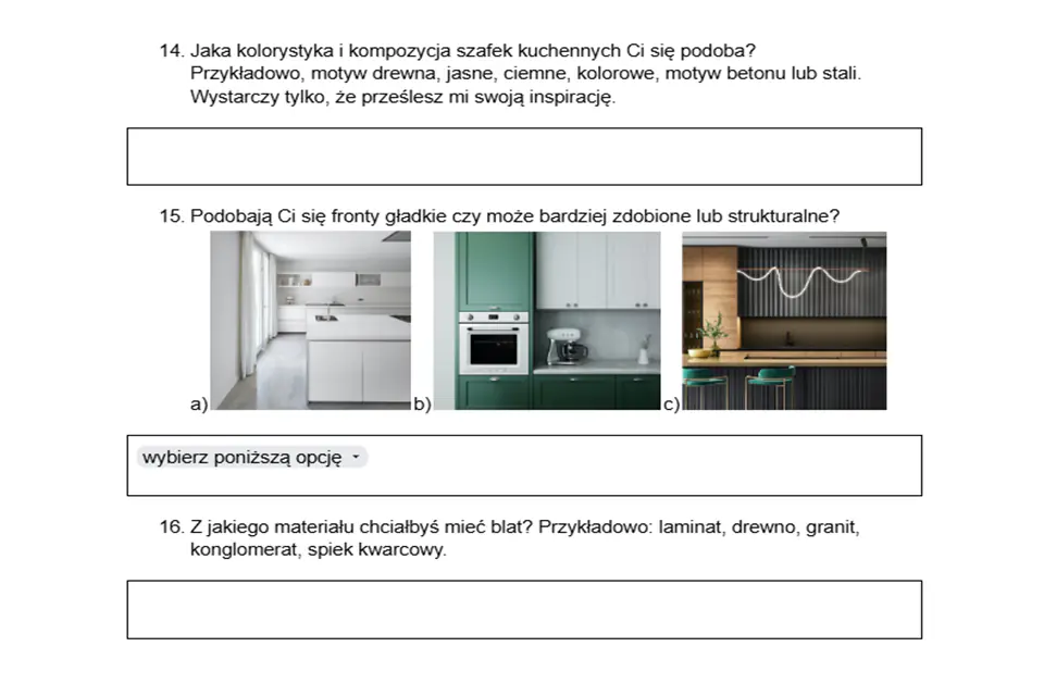 Aranżacja Wnętrz Ankieta Projektowa Wzór