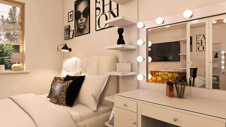 aranzacja_wnetrz_sypialnia_toaletka Aranżacja Wnętrz Mała Sypialnia i Toaletka